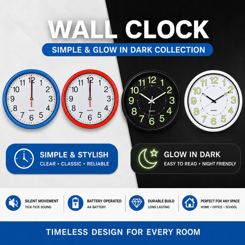 Quartz basic wall clock round - wall,
