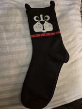 Dog Socks With Ears Size UK Adult 5-11 Black And White Cute