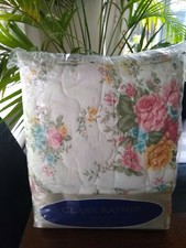 Vintage Single Floral Quilted Bed Spread Retro Home Camper Van Made in England