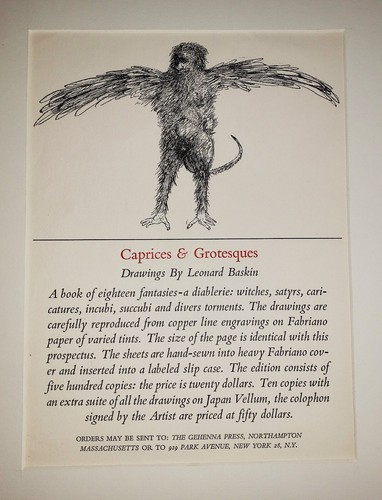 Leonard baskin gehenna - leonard, press