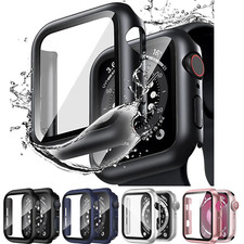For Apple Watch Case Cover Tempered Glass Screen Protector Series 10 9 8 7 6 5