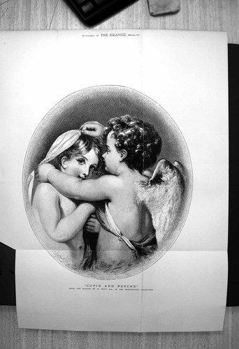 Old antique print - antique, cupid