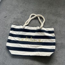 Navy and white striped