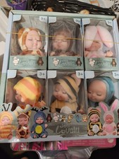  6 Pcs Mini Sleeping Reborn Babies Girls Little Dolls  Animals Theme UK Xmas 