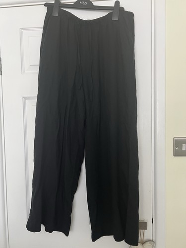 Black wide leg linen - m&s,
