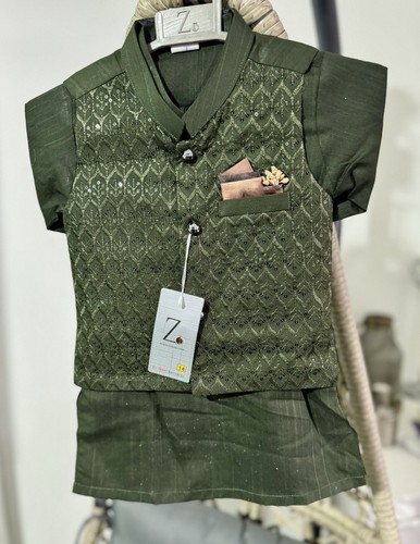 Boys green waistcoat - boys, shalwar