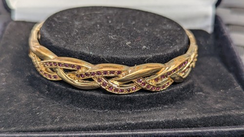 Gold tone braided hinged - gold,