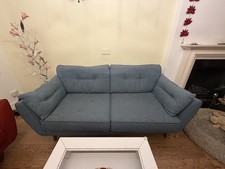 FCUK Blue 3 Seater Sofa Good