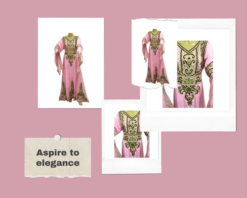 Pink moroccan caftan maxi - moroccan,