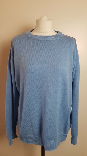Damart ladies blue crew - crew, neck
