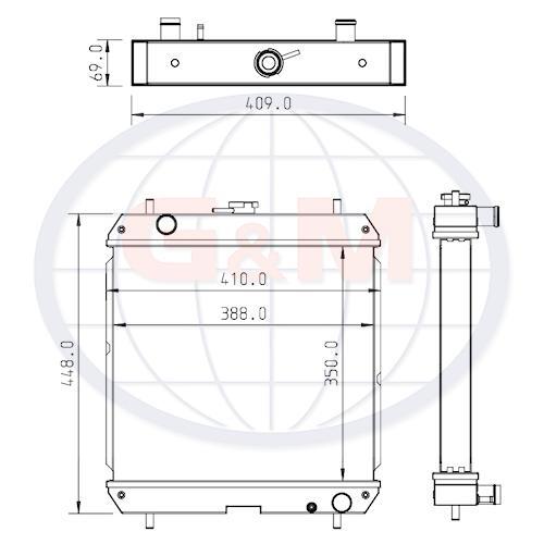 Radiator for iseki - radiator, compact