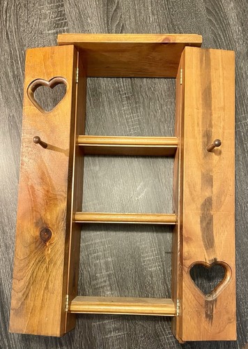 Vtg wood tier wall - 3, shelf