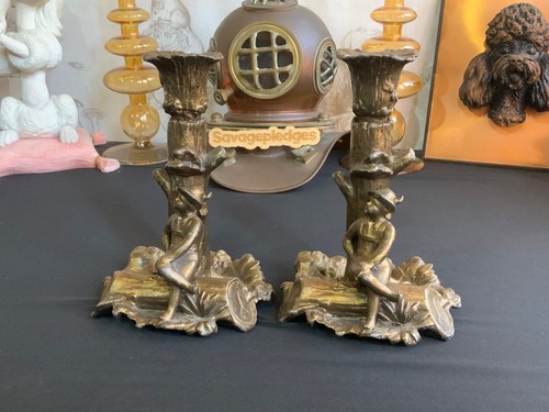 Pair vintage candlesticks - pair,