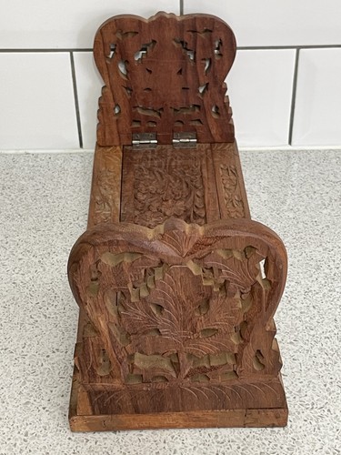 Handcarved indian folding teak - indian,