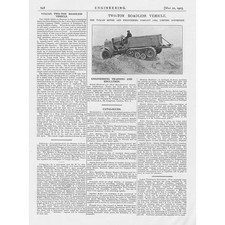 Vulcan Motor Co Two Ton Roadless Vehicle Vintage Engineering Print 1925