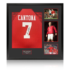 Eric Cantona Signed Manchester United Shirt Elite Frame