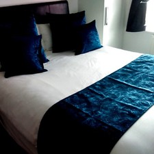 SUPERIOR ROYAL DARK BLUE LUXURY VELVET JACQUARD HOTEL CUSHIONS COVERS