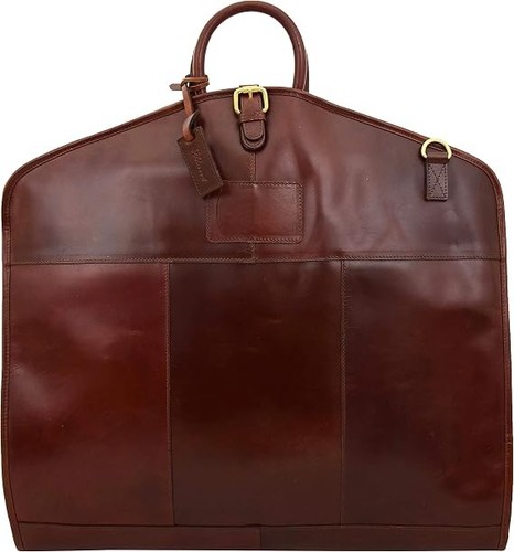 Leather suit carrier - leather,