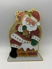 Vintage Santa Stained Glass Style Sun Catcher Christmas Decoration Plastic