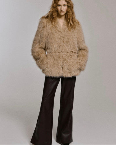 Faux fur coat size - h&m,