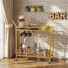 Hoobro drinks trolley gold - drinks, bar