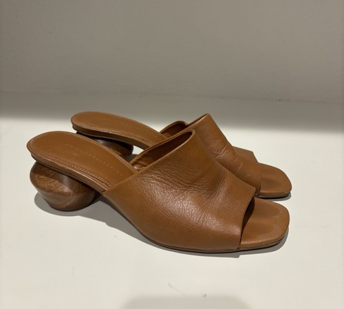 Zara brown leather mules - brown,