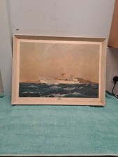 Large P&O M.V Strathardle Cargo Ship Framed  Picture  - 73cm X 54cm 
