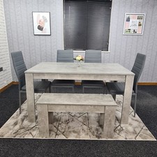 Grey kitchen dining table set - kitchen,