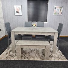 Grey kitchen Dining Table set with 4 Chairs and a Bench kitchen dining set of 6