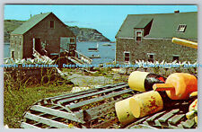 R737236 Lobster Pots and Buoys on Maine Coast Owen Art Color Lyman Owen 1974