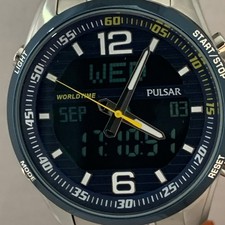 Pulsar Men's AnAlogue & Digital Stainless Steel Bracelet Watch - PZ4003X1