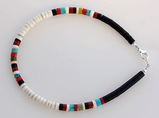 Native American Handmade Santo Domingo Multi-Stone Bead Bracelet