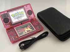 Custom Clear Pink Nintendo DS Lite With 50 games! Bundle Inc Pokemon, Zelda +