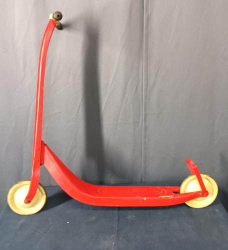 Vintage red metal scooter - metal,