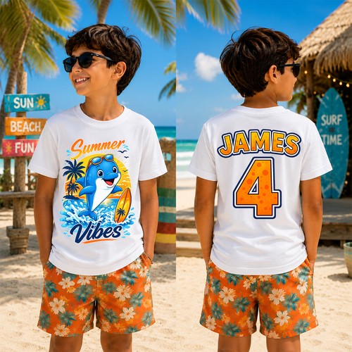 Personalised summer dolphin - personalised,