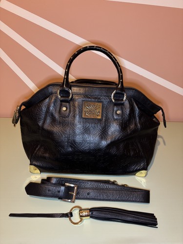 Biba black embossed leather - biba,
