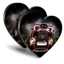 2x Heart MDF Coasters -