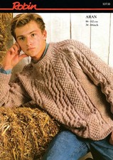 Men jumper vintage aran - jumper,