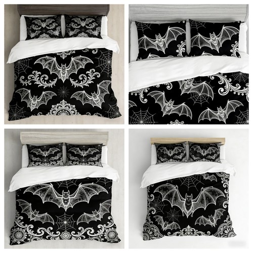 Bat spider web black duvet - spider,