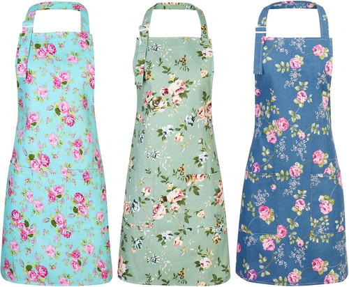 3pcs vintage flower aprons - 3pcs,