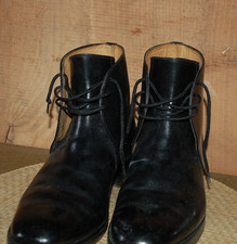 Vtg 1990''s Sanders George Boots - Military Dress Black Leather Boots UK 9 Mens