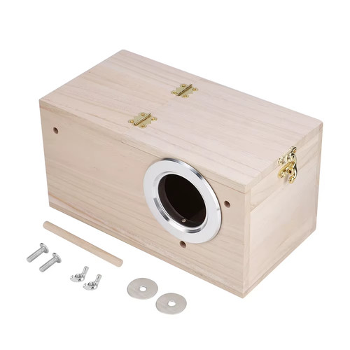 Quality wooden pet bird - wooden, nest