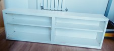 White TV stand and bench with