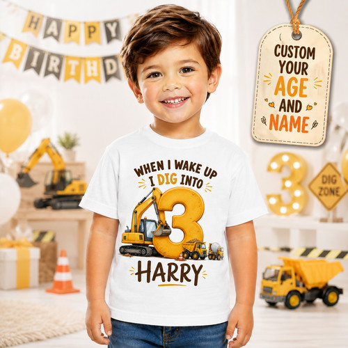 Personalised digger birthday - personalised,