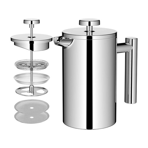 Stainless steel coffee plunger - steel,