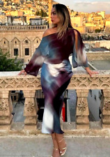 Zara Long Printed Satin Dress