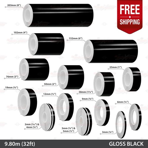 Gloss black roll pin stripe - gloss,
