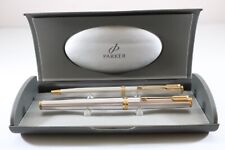 Vintage Parker Premier Grain D'Orge Silver Plated Fountain & Ballpoint Pen