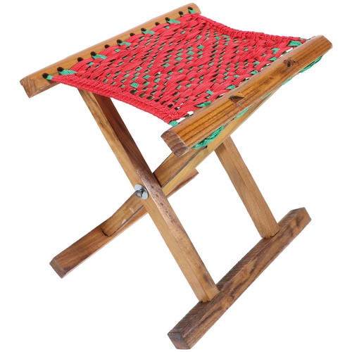 Durable wooden folding stool - wooden,
