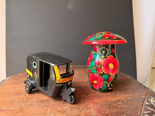 Vintage wooden nepalese auto - vintage,